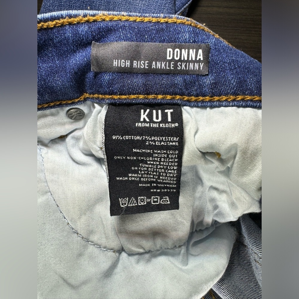 KUT From The Kloth Donna High Rise Ankle Skinny Jeans Boho Size 6 - Picture 11 of 12